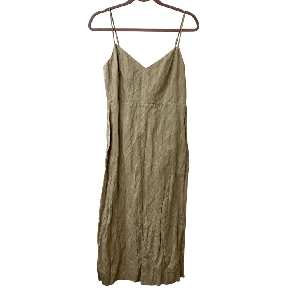 J.Crew NWT Womens Size 4 Natasha Dress in Memory Poplin Light Khaki Maxi Minimal
